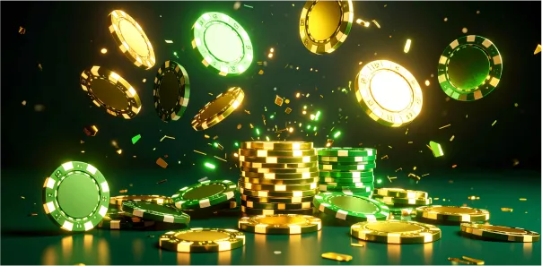 مجموعة كبيرة من فيشات الكازينو الذهبية مع WinWin عشان تكسب.